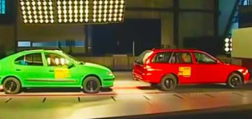 Ciężarówka i osobówki crashtest