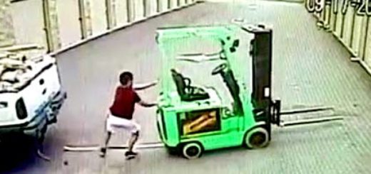 Zmiażdżony przez wózek widłowy