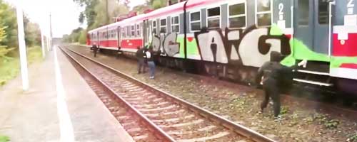 Sprayowanie pociągu