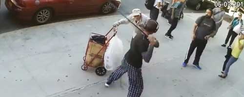 Pobicie dziadka na ulicy