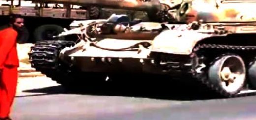 Człowiek przejechany przez czołg